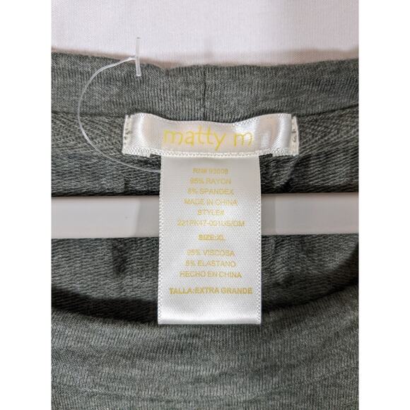 Matty M French Terry Top Green XL Scoop Neck Cuffed Short Sleeve Everyday Tshirt - Picture 5 of 8